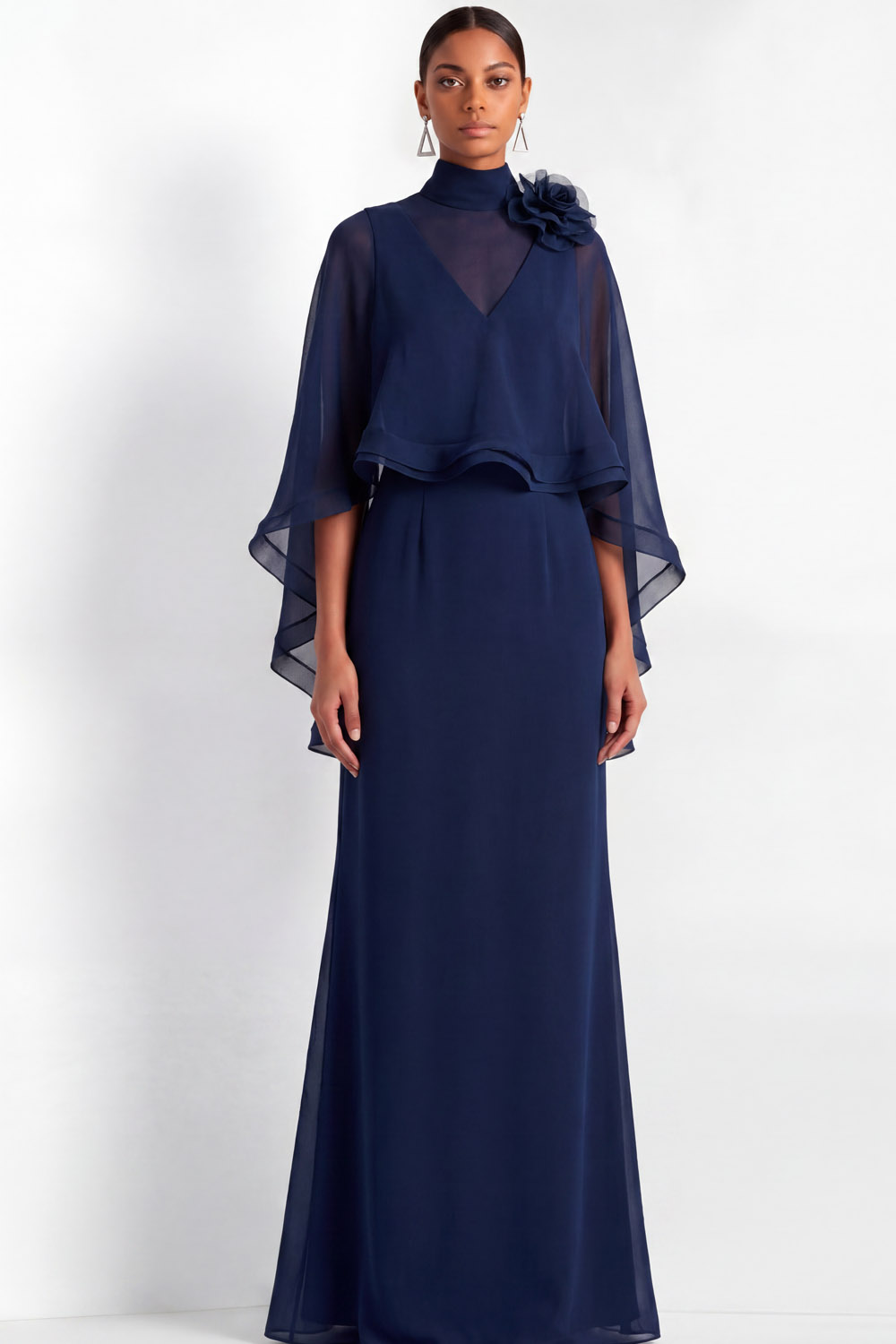 English Rose Two-Piece Chiffon Sheath Wedding Guest Dress | Chiclody