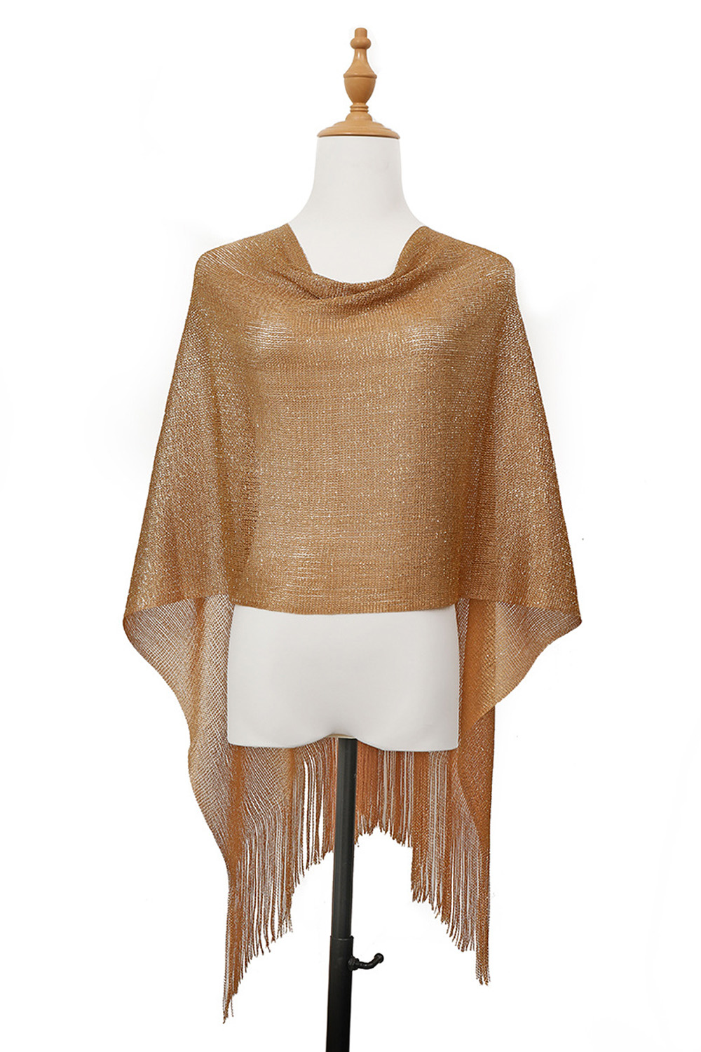 Glitter Tassel Knit Shawl