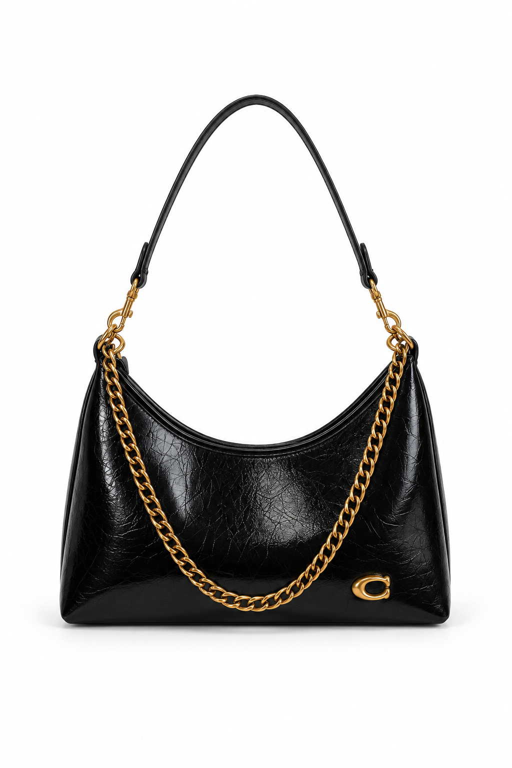 Women's Ruched PU Chain Shoulder/Crossbody Bag