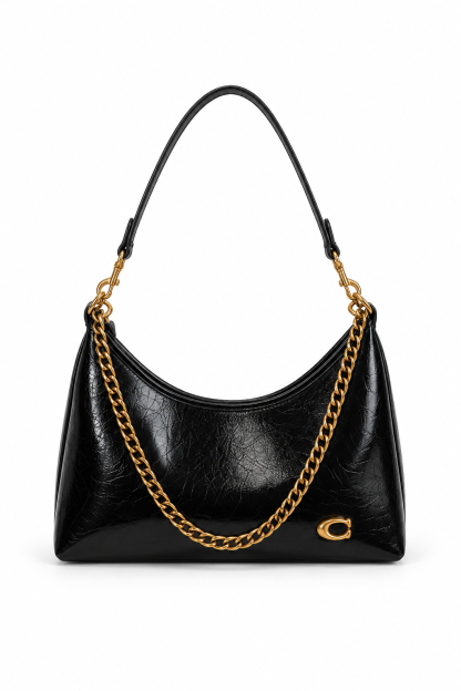 Women's Ruched PU Chain Shoulder/Crossbody Bag
