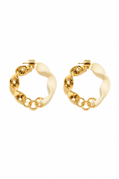 Women's Two-tone Twisted Hoop Earrings