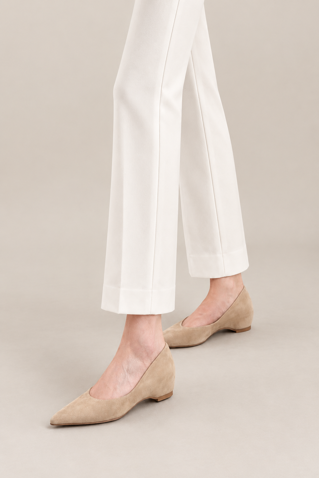 Women Pointed Toe Suede Wedge Pumps
