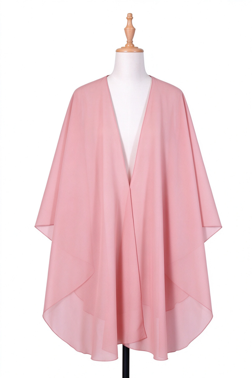 Pink Polyester Open Front Cape Shawl