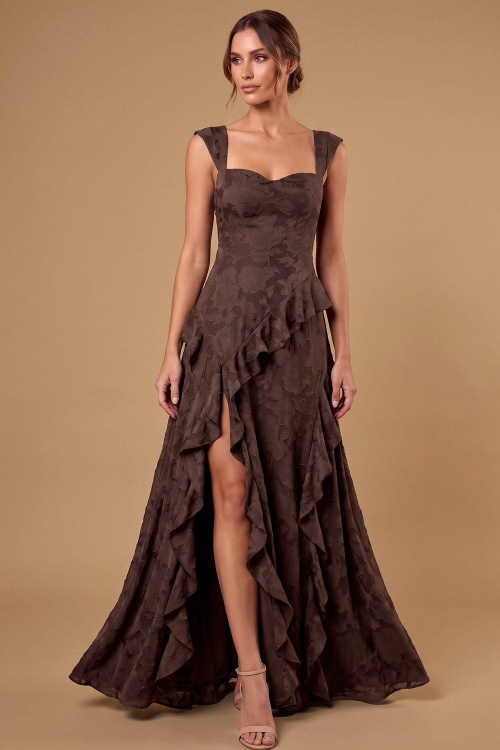 brown floral dress wedding guest Burnout Maxi style_code:363191 16 Classic Bridesmaid Dresses Color:Green Large Floral this party dress will