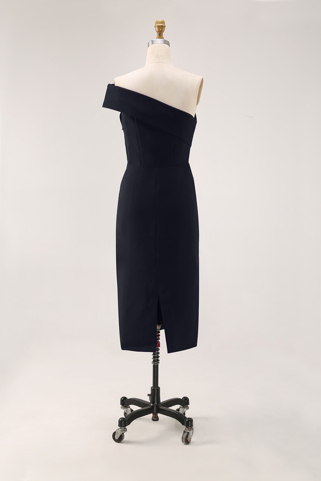 Semi-Formal Party Dress One-Shoulder Fitted Sleeveless Midi Dress