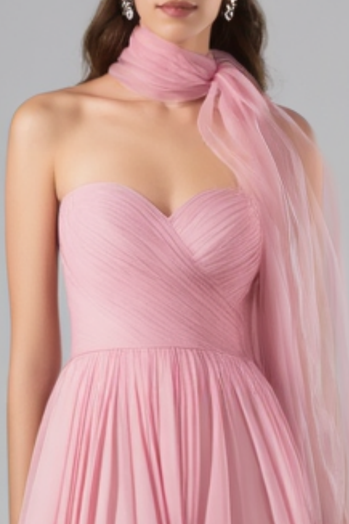 Formal Evening Mesh Dress Pink Ombre Floor-Length Gown