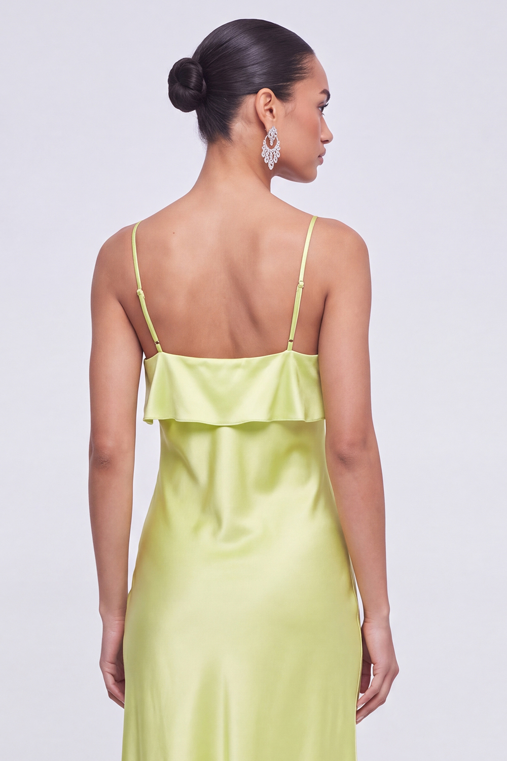 Mint Green Halter Ruffle Midi Dress
