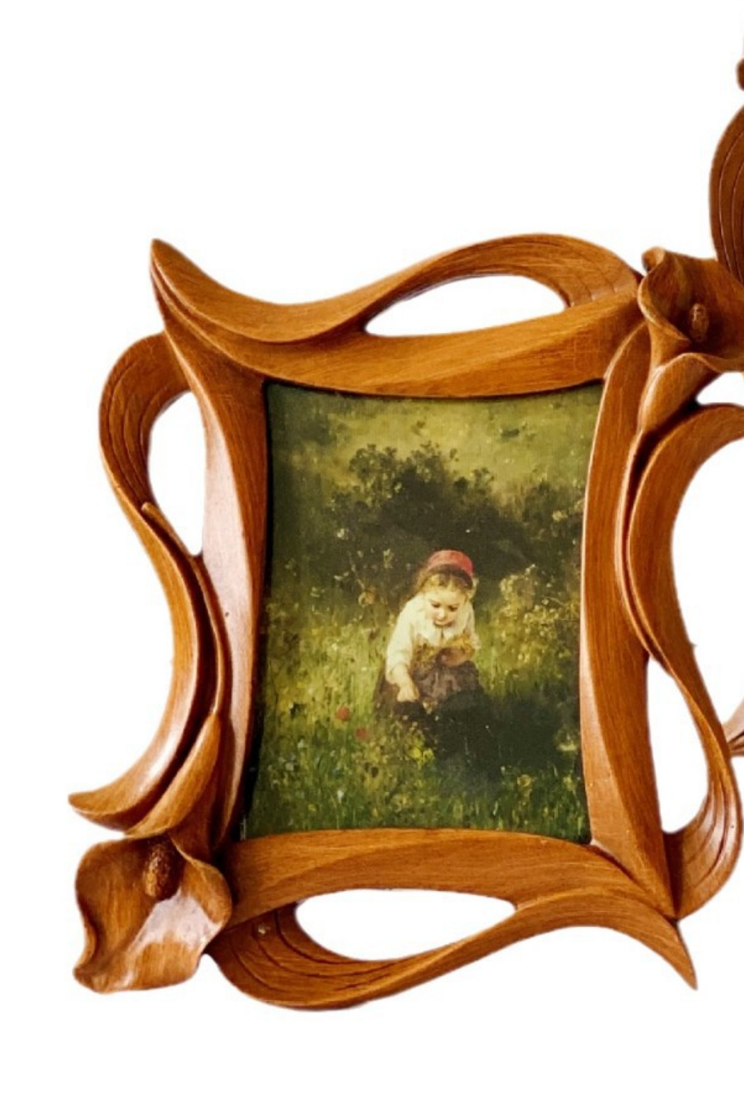 Lily Flower Stage Photo Frame Retro Home Art Frame Hanging Painting