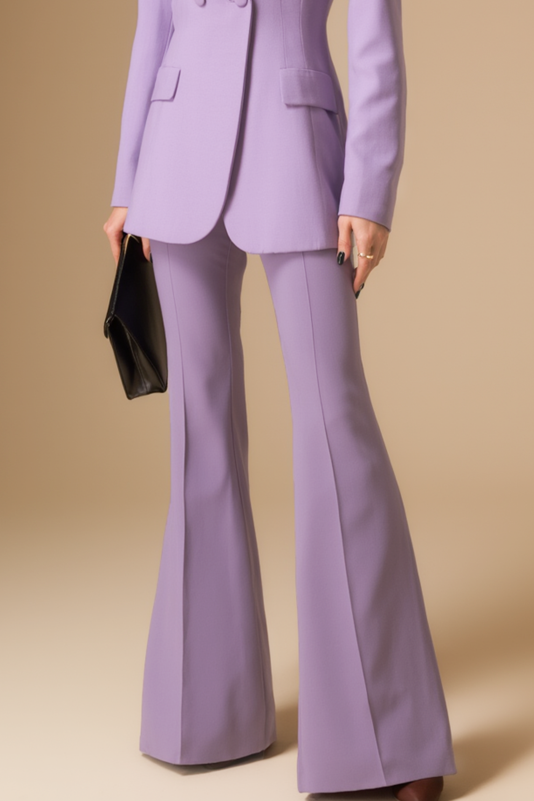 Business Blazer Suit Purple Lapel Long Sleeve Pant Set ​