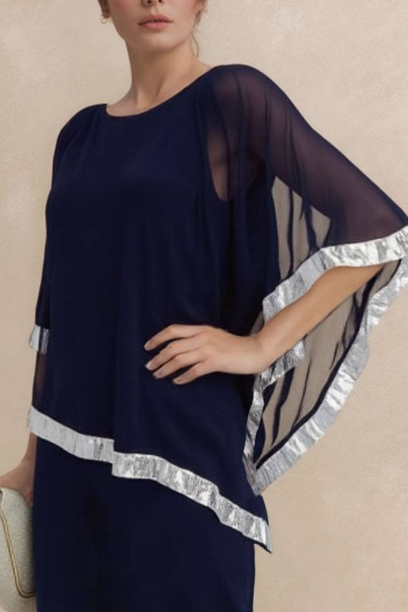 Mom Dress Black Mesh Colorblock Crew Neck Knee Dress