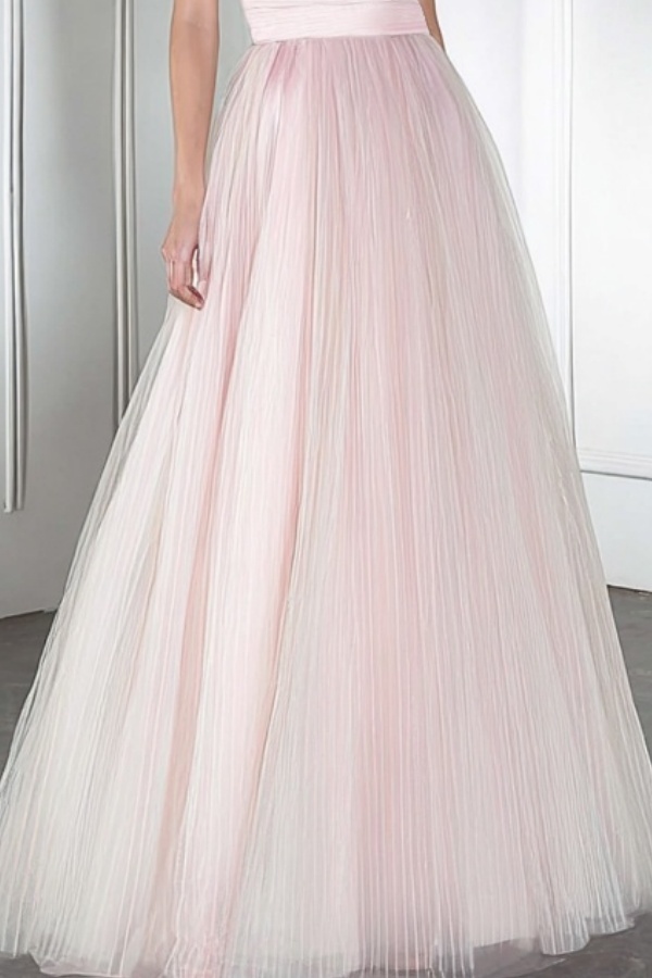 Evening Dress Pink One Shoulder Maxi Dress