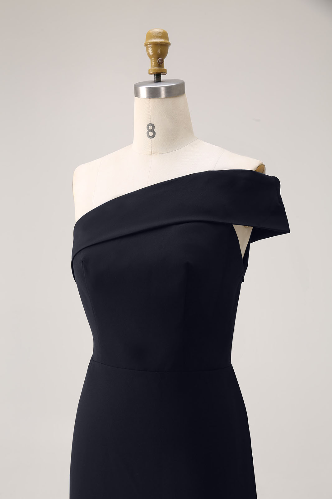 Semi-Formal Party Dress One-Shoulder Fitted Sleeveless Midi Dress