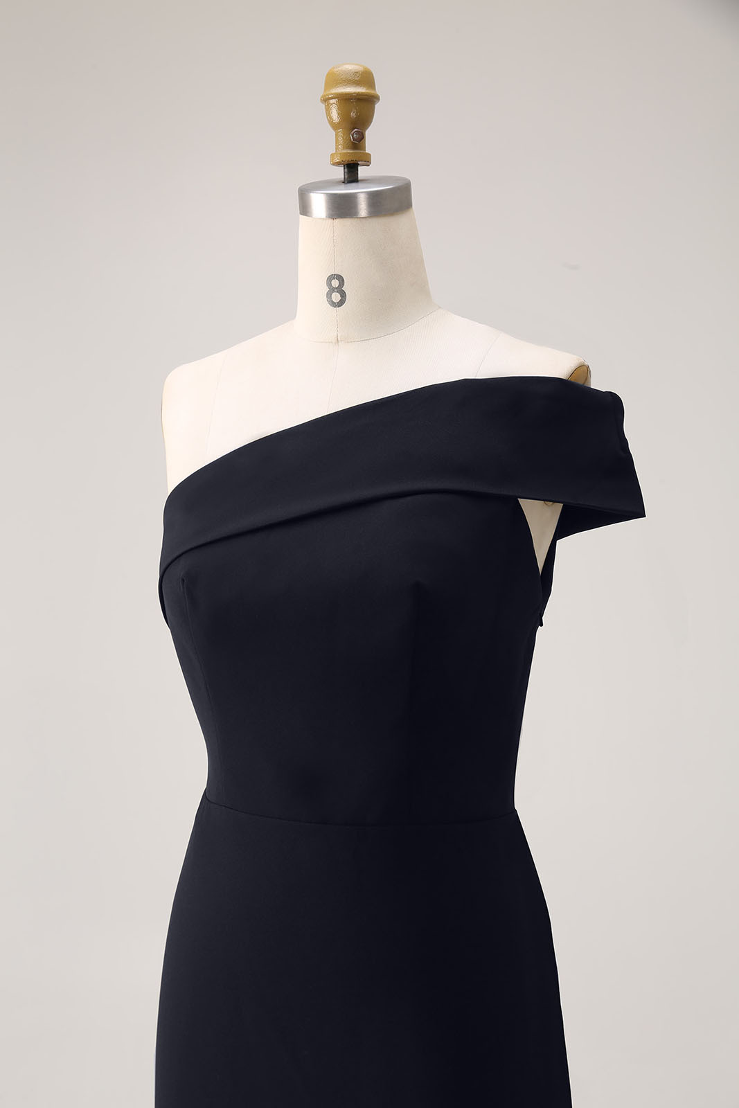 Semi-Formal Party Dress One-Shoulder Fitted Sleeveless Midi Dress
