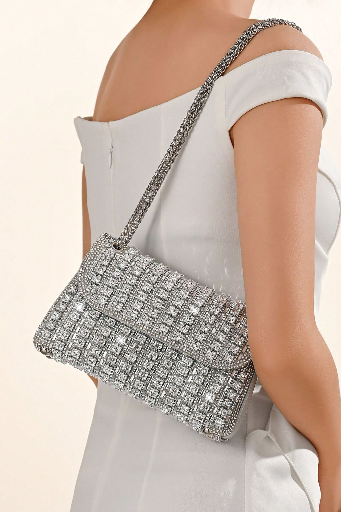 Women's Crossbody/One-Shoulder Evening Bag Diamond Inlaid Banquet Bag