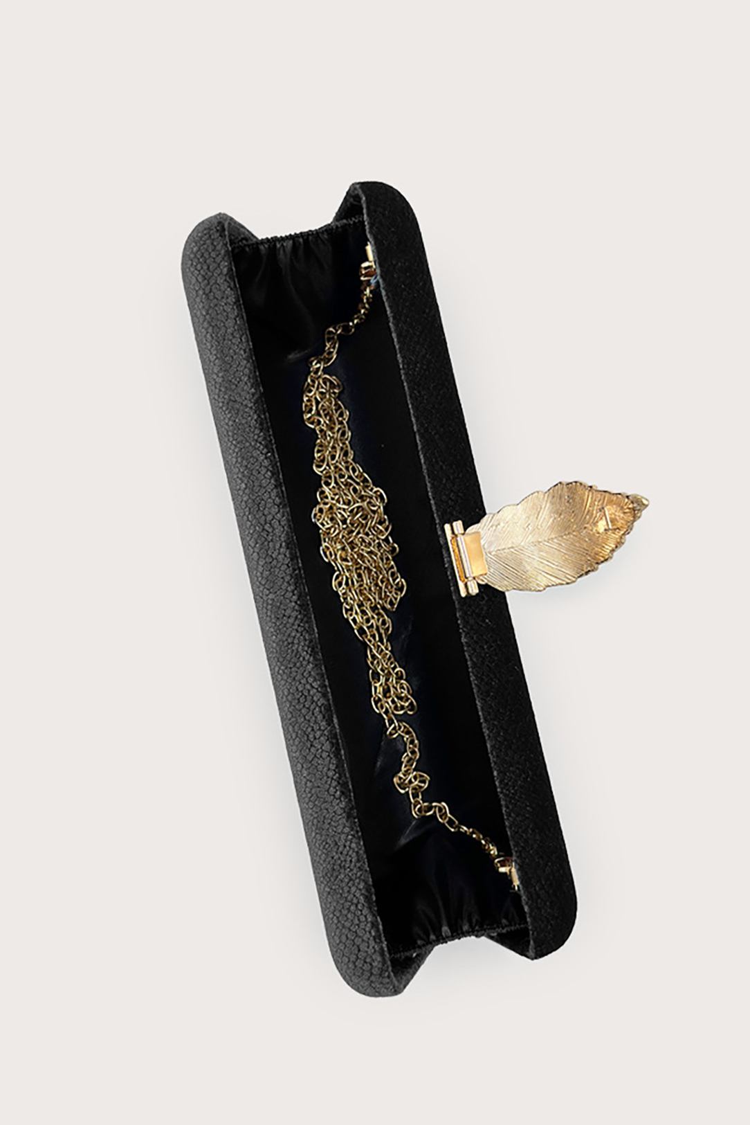 Women's Square Evening Bag Leaf Buckle Chain Clutch Bag