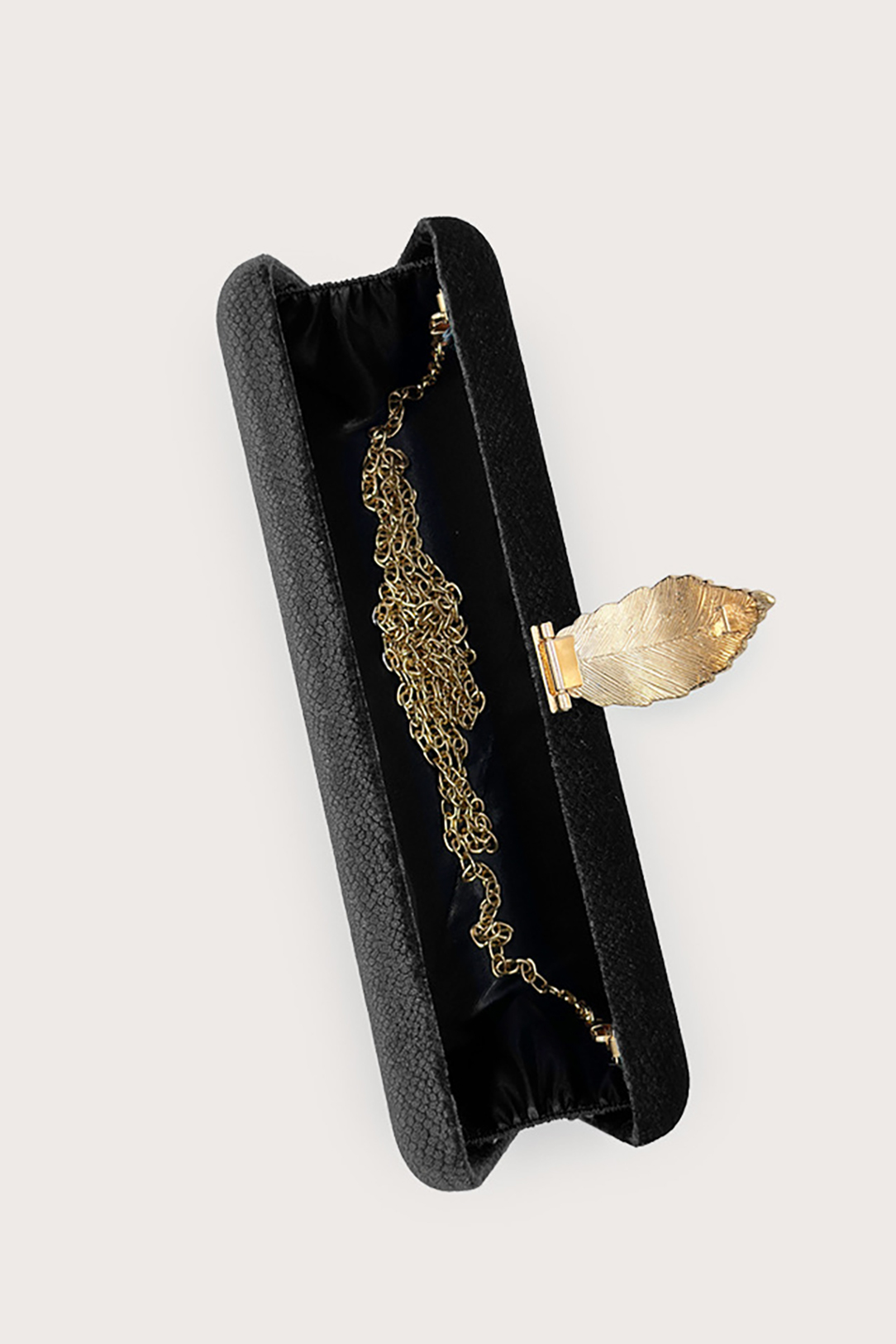 Women's Square Evening Bag Leaf Buckle Chain Clutch Bag