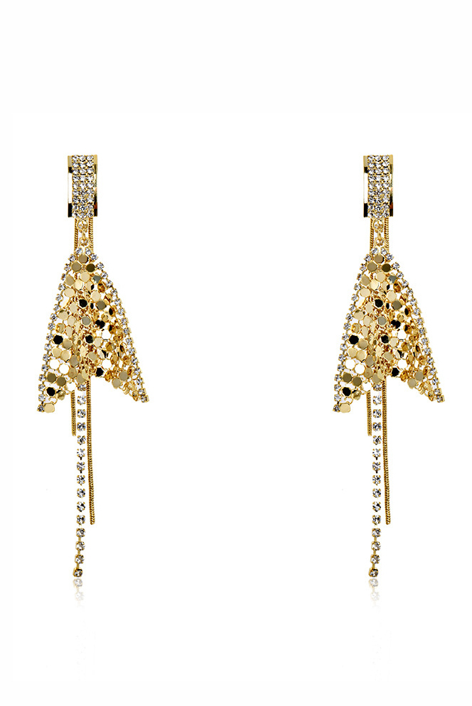 Geometric Diamond Tassels Fashion Drop Earrings