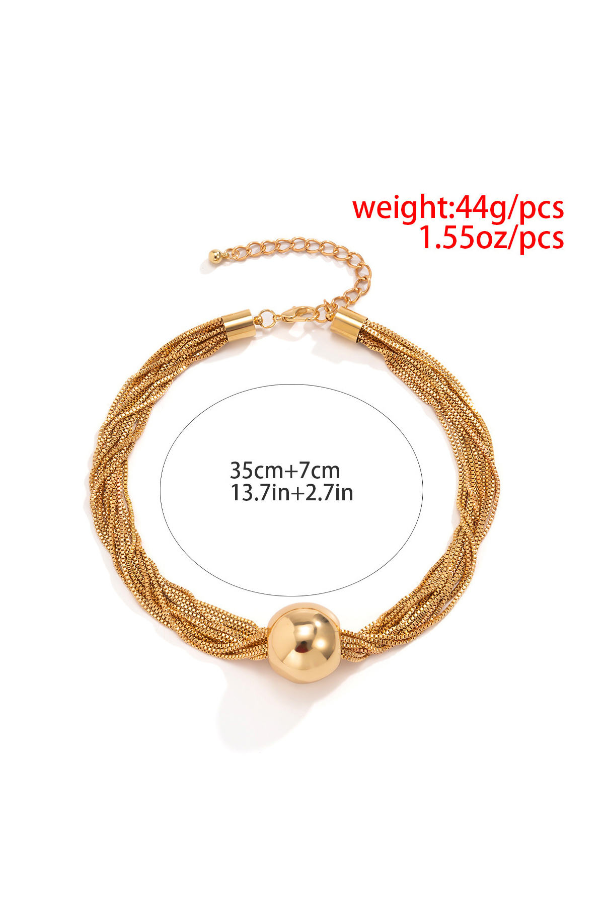 Punk Multi-Layer Chain Stacking Necklace Ball Choker