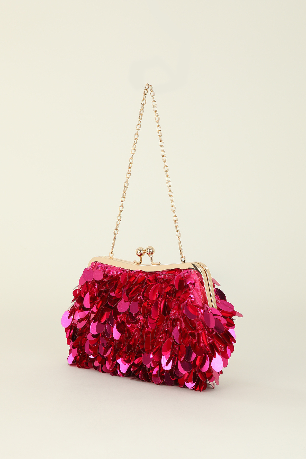 Hand-Made Beaded Sequin Clip-On Party Handheld Dinner Bag