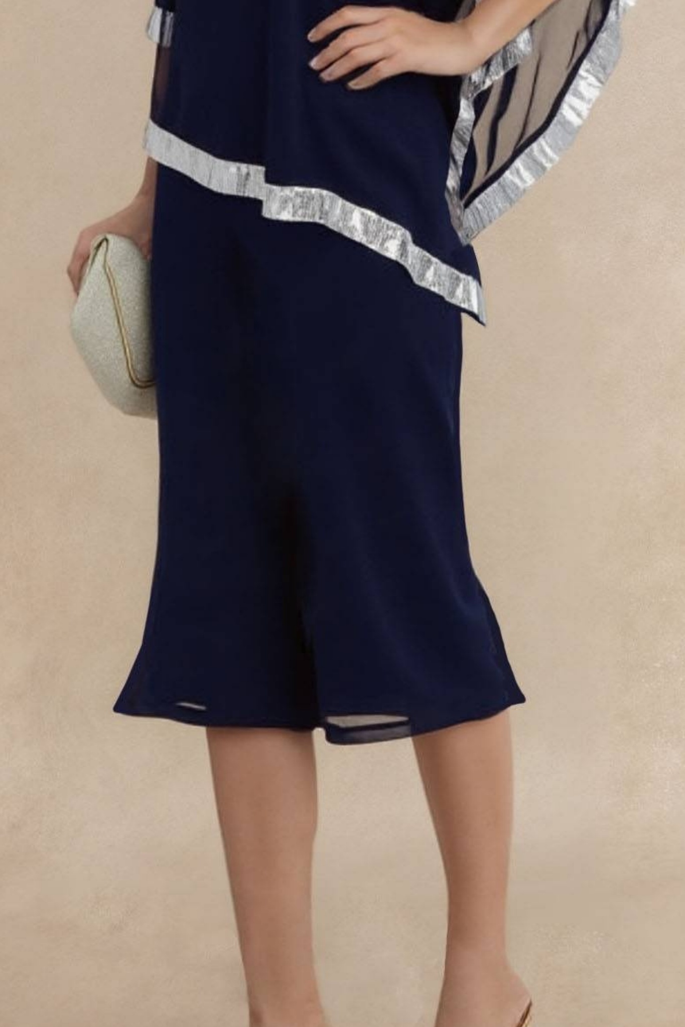 Mom Dress Black Mesh Colorblock Crew Neck Knee Dress