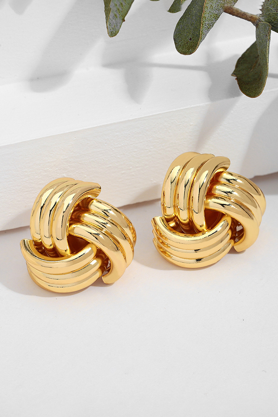 Golden Minimalist Knot Earrings