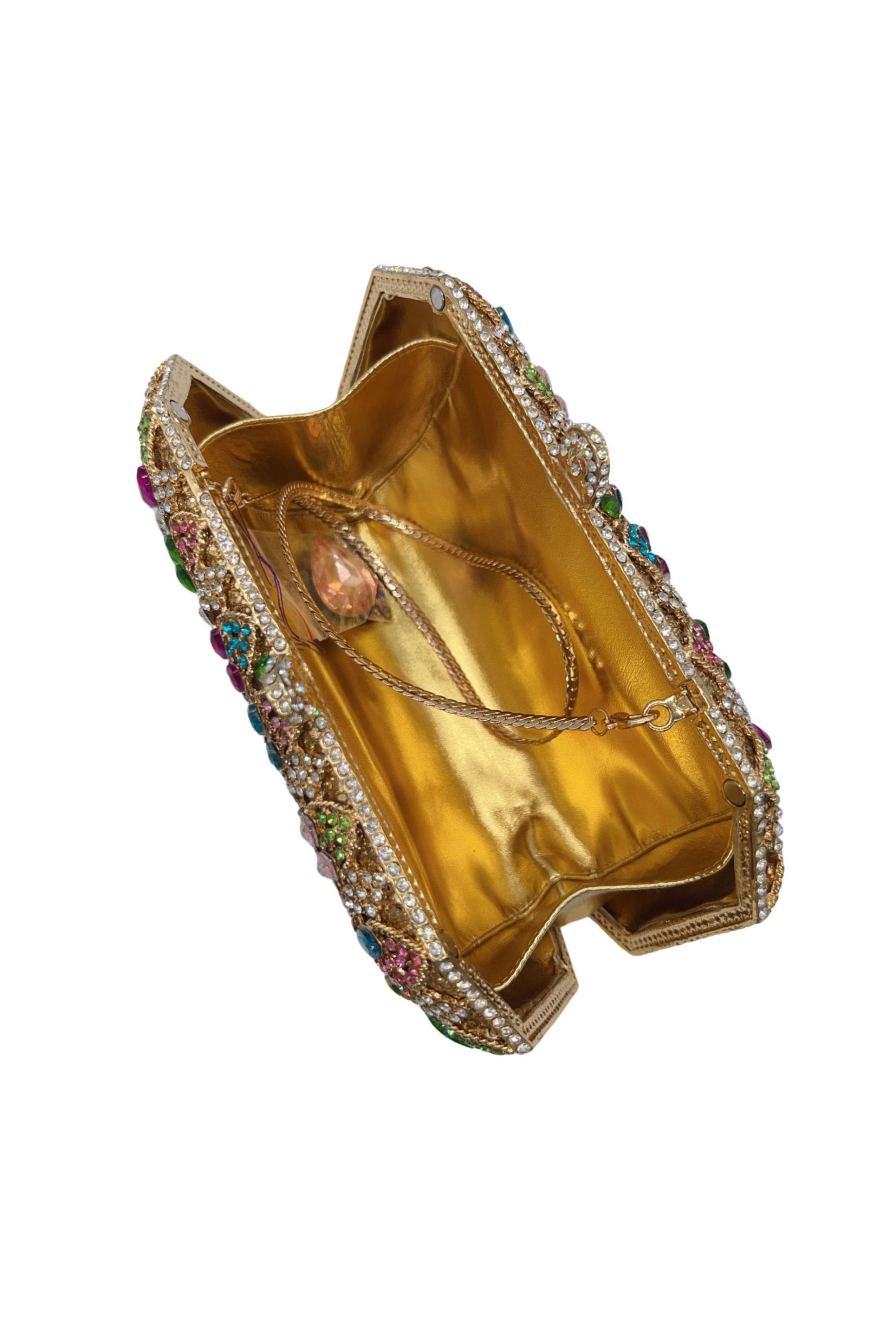 Colorful Diamond Clutch Handmade Custom Hollow Banquet Bag