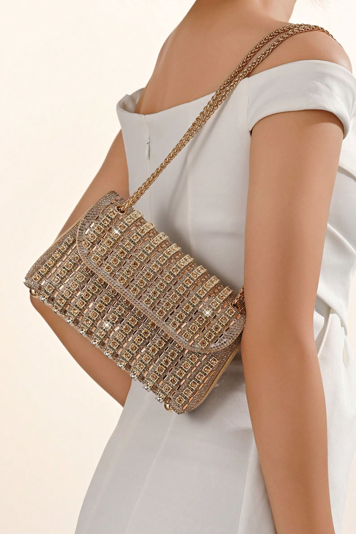 Women's Crossbody/One-Shoulder Evening Bag Diamond Inlaid Banquet Bag