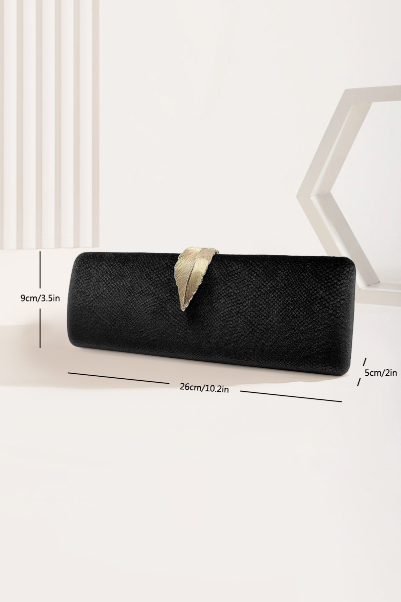 Women's Square Evening Bag Leaf Buckle Chain Clutch Bag