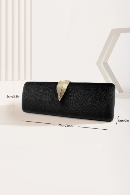 Women's Square Evening Bag Leaf Buckle Chain Clutch Bag