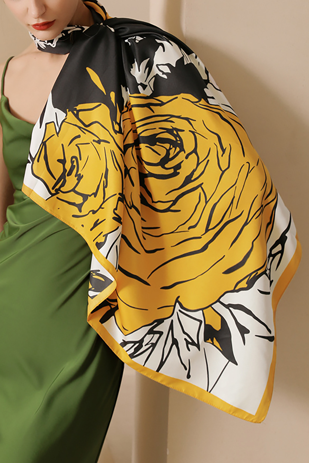 Floral Silk Scarf Square Scarf Bag Accessories Silk Scarf