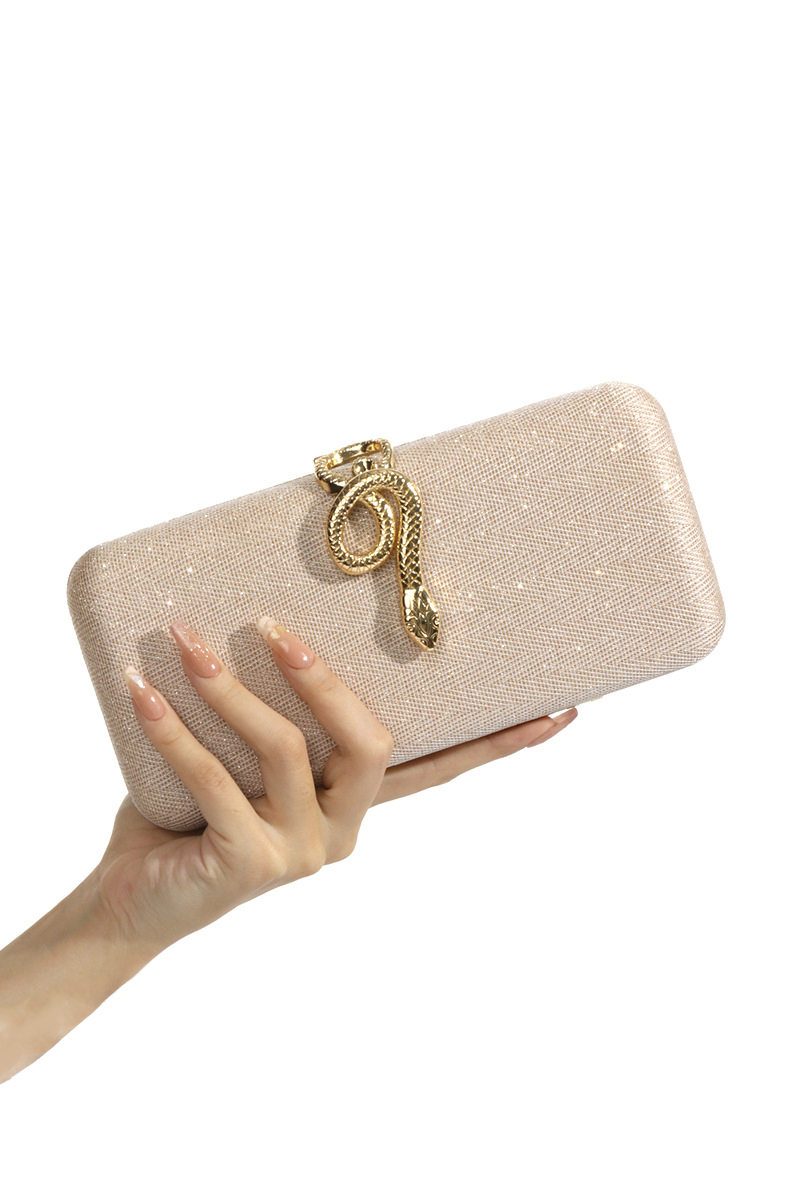 Snake Buckle Shiny Banquet Bag Party Chain Clutch