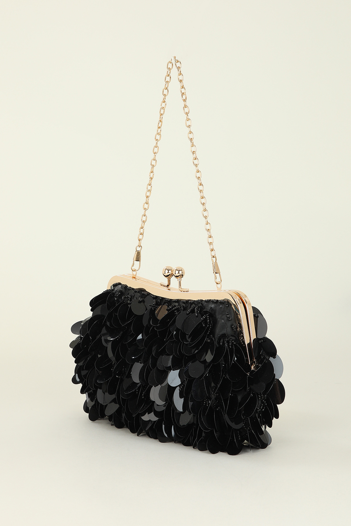 Hand-Made Beaded Sequin Clip-On Party Handheld Dinner Bag