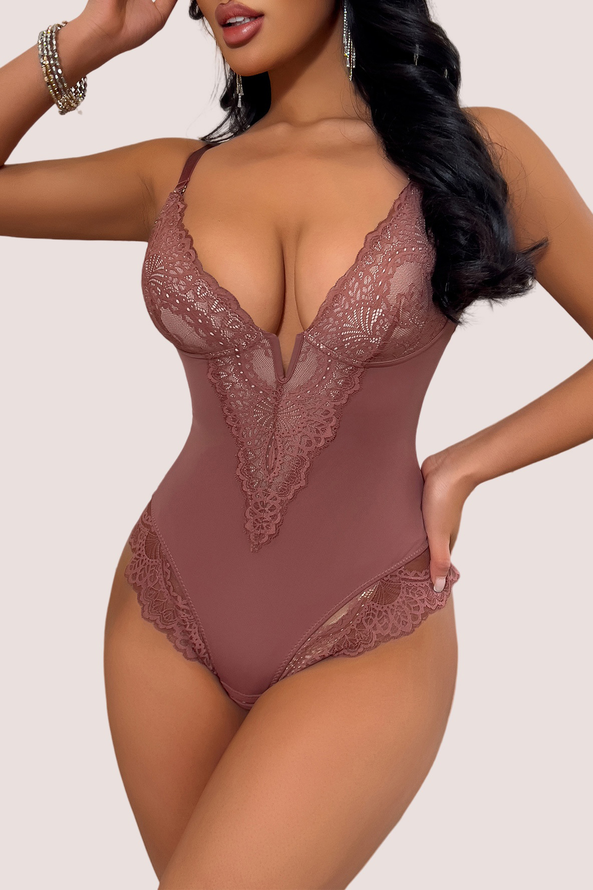 Women's Lace Shapewear Bodysuit Waist Body Suit