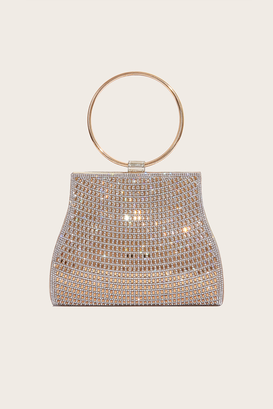 Golden Metal Ring-Handled Bag