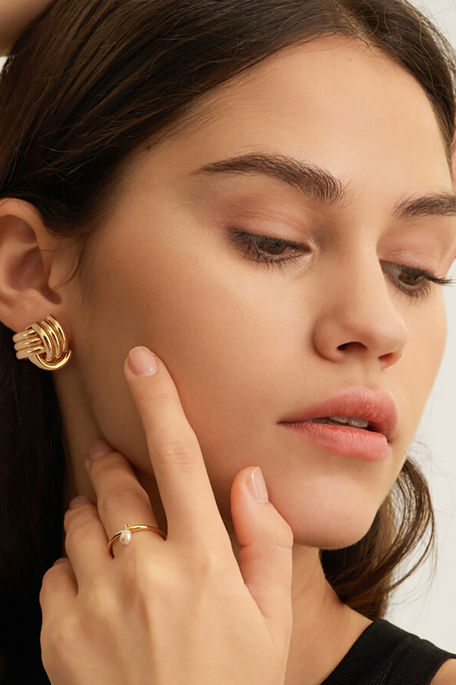 Golden Minimalist Knot Earrings