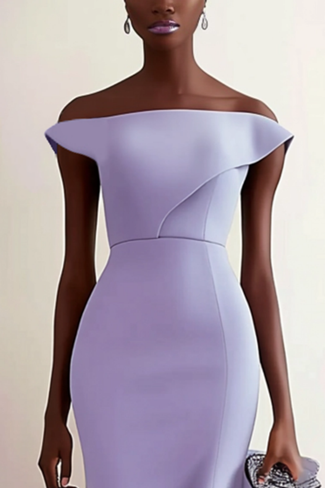 Party Maxi Dress Mermaid Strapless Purple Dress