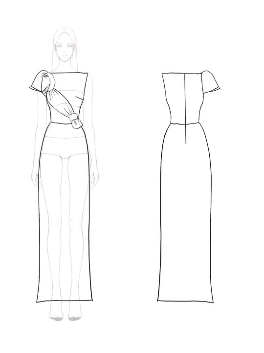 Formal Dress Pink Pleating Flower Sleeveless Dress