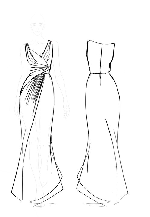 Deep V Formal Dress Green Pleating Maxi Dress