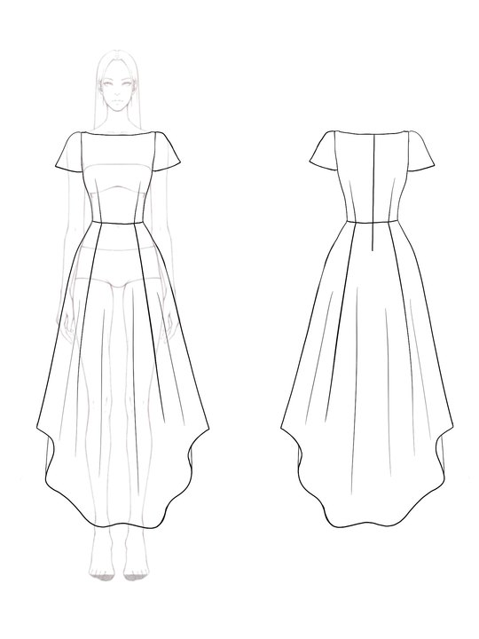 Formal Work Party Wine Red Boat Neck Irregular Hem Midi Dress 