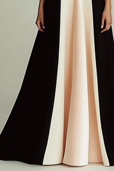Party Elegant Tri-Color V Neck  Ruffle Maxi Dress