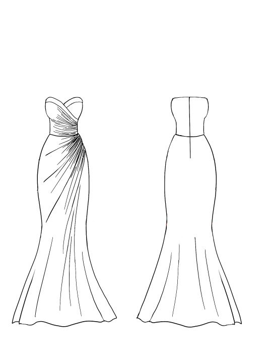 Evening Formal  Dress  V Neck Silver Silk Ruffles Strapless Maxi Dress