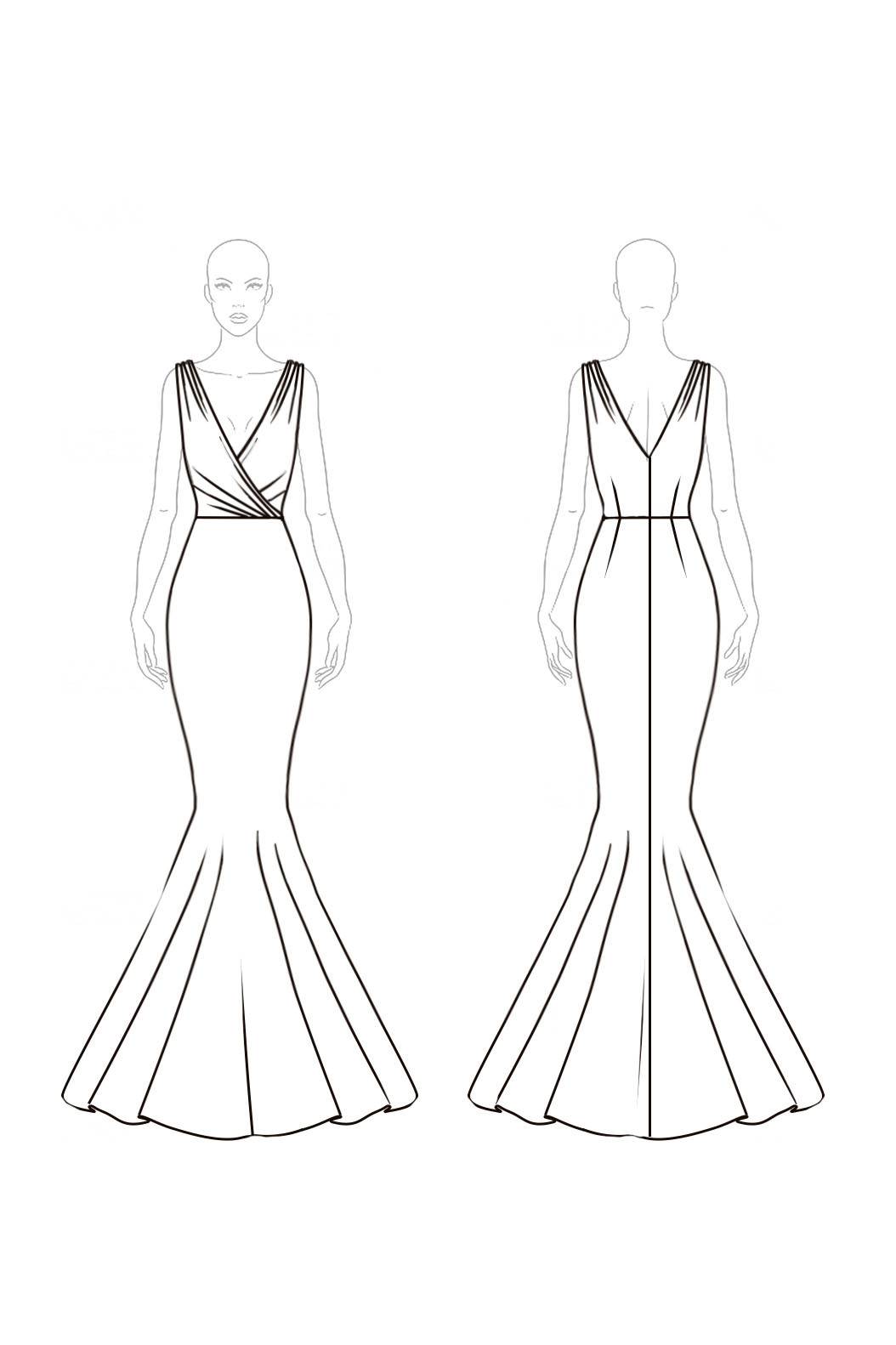 Formal Elegant Party DarkBlue Deep Velvet Fishtail Maxi Dress