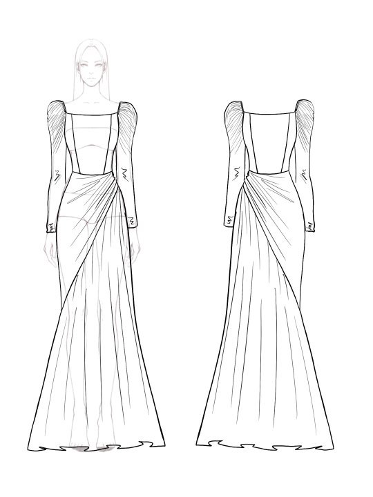 Formal Party Work Elegant Velvet Wrinkles Shoulder Pad Design Maxi Dress