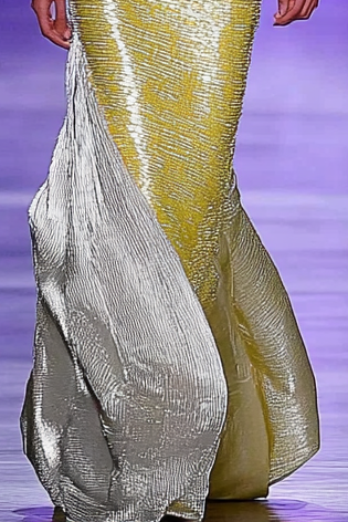 Daily Party Two-Tone Off Shoulder Sequin Gown Yellow Maxi Dress