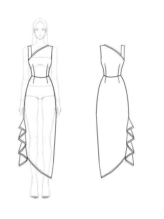 Formal Party Work Dark Purple Irregular Neckline Sequin Edge Maxi Dress  