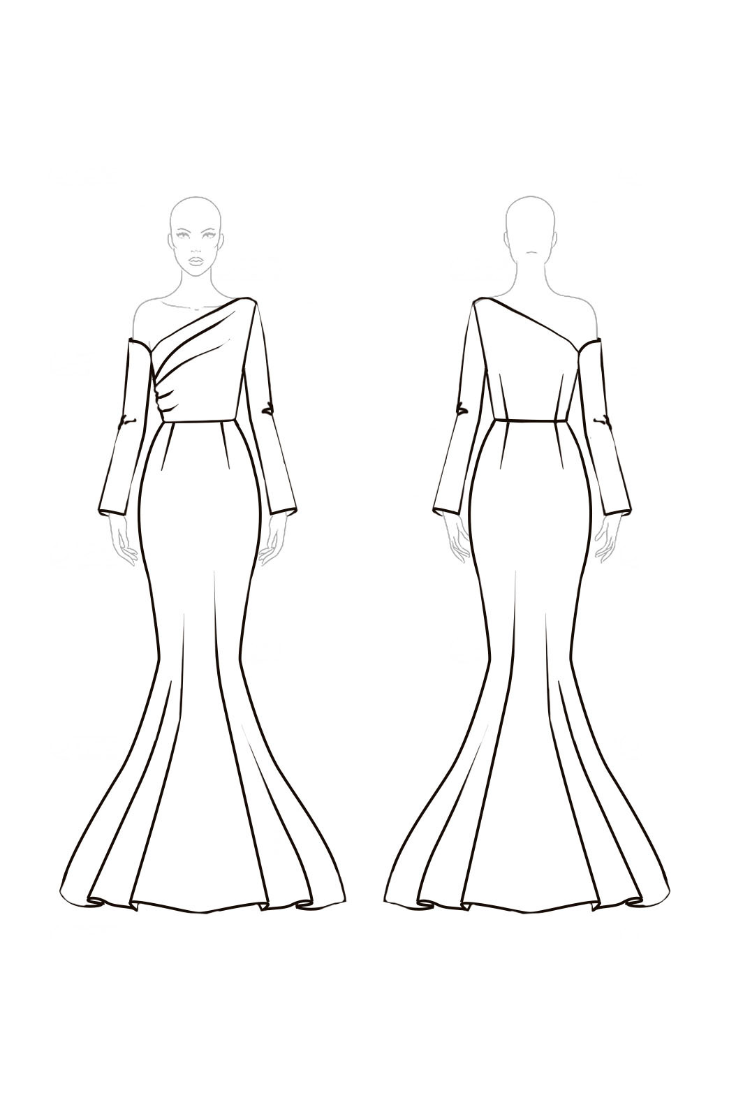 Formal Party Velvet Red Blue Gradient Off Shoulder Fishtail Maxi Dress  