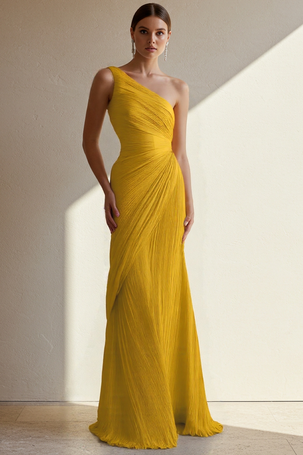 Formal Party Prom Dress One Shoulder Maxi Dress