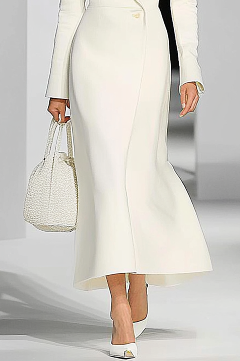 White Blazer Dress Work Semi Formal Midi Dress