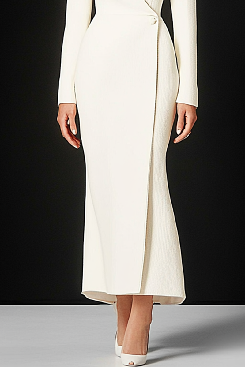 White Blazer Dress Work Semi Formal Long Sleeve Dress