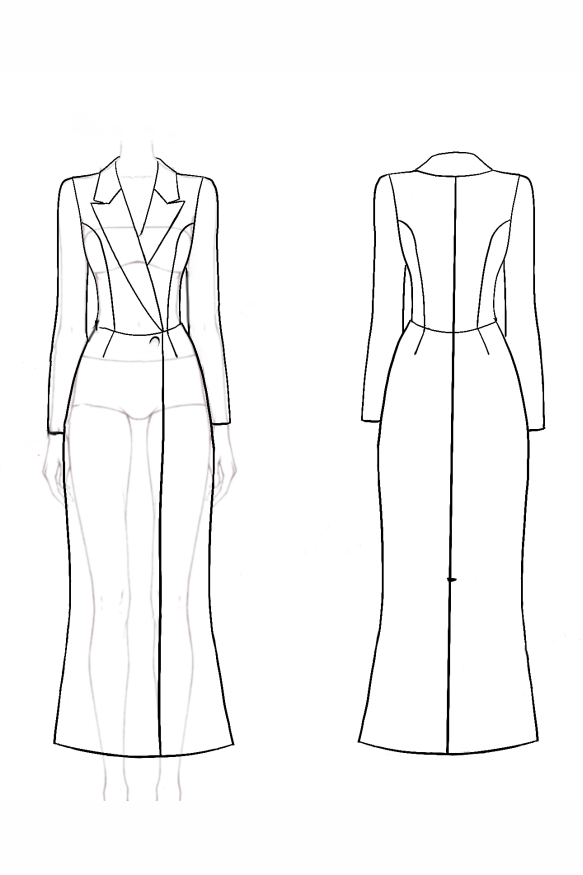 White Blazer Dress Work Semi Formal Midi Dress